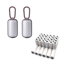 파스텔 풉백 심플 반려동물 배변 봉투 케이스 2p + 리필 봉투 30p 세트, 브라운 + 화이트, 1세트 반려동물용품/강아지 용품 반품 최저가 6,760원