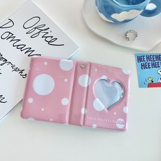 떨샵 미니포토앨범 포카북 콜북 1단 포카바인더 심플 포토앨범, 도트핑크 가전디지털/카메라 반품 최저가 5,560원