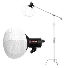 대한 순간광 제품 인물 음식 사진 촬영 조명 스트로보 400W + 젬볼 소프트박스 + C스탠드 그립 암 세트, 1세트, SET-FLASH-23 가전디지털/카메라 반품 최저가 199,590원