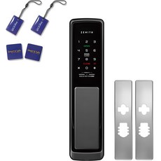 제니스 무타공 푸시풀 디지털 손잡이 있음 도어락 Z900S + 보강판 2p 세트, 고객직접설치 가전디지털/생활가전 반품 최저가 106,730원