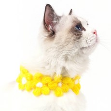 레드퍼피 반려동물 솜사탕 데이지꽃 목걸이, 옐로우, 1개 반려동물용품/펫티켓 산책용품 반품 최저가 8,580원