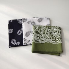 바비수 에반드 코튼 반다나 손수건 스카프 3종 세트 패션의류/잡화/남성패션 반품 최저가 12,510원