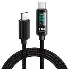 홈플래닛 E-Marker IC 칩셋 디스플레이 C to C PD 100W 초고속충전 케이블, 2m, 블랙, 1개 가전디지털/차량용 디지털 반품 최저가 5,170원
