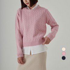 ELLE PARIS 베이직 꽈배기 니트 스웨터 undefined/undefined 반품 최저가 11,270원
