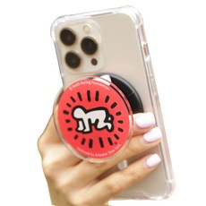 스키누 키스해링 아크릴 맥세이프 그립톡 스마트톡 거치대, 크리핑차일드, 1개 가전디지털/휴대폰 액세서리 반품 최저가 6,240원