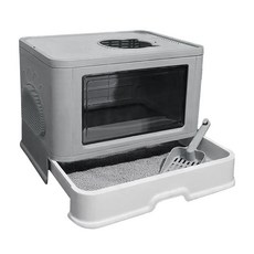 딩동펫 매직 후드 고양이 화장실, 그레이, 1개 반려동물용품/고양이 용품 반품 최저가 27,750원