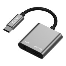 스카이 USB-C to 3.5mm 오디오 AUX + C타입 고속충전 2in1 듀얼 변환 젠더, 그레이, 1개 가전디지털/휴대폰 액세서리 반품 최저가 3,990원