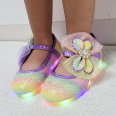 프롬베베 여아용 루시 무지개 큐빅 리본 led 불빛 반짝이 공주 구두 패션의류/잡화/유아동패션 반품 최저가 32,130원
