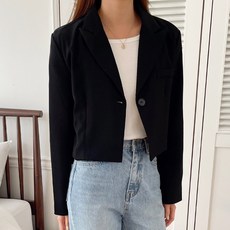 타니즈 여성용 프롬 원버튼 테일러카라 베이직 싱글 크롭 자켓 패션의류/잡화/여성패션 반품 최저가 14,930원