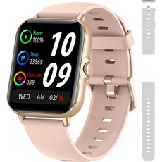 라플루 통화 가능 스마트워치 RS-03 + 교체스트랩, 골드(본체), 핑크(스트랩), 그레이(교체 스트랩), 3.6cm, GPS undefined/undefined 반품 최저가 21,120원