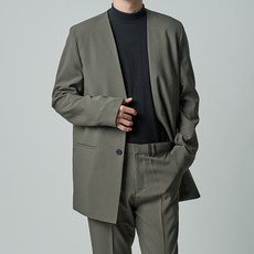 카포넬 남성용 심플 노카라 투버튼 수트 세트 BSUT05 패션의류/잡화/남성패션 반품 최저가 22,380원