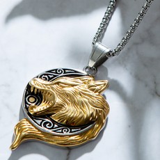 노이드비 써지컬스틸 빈티지 문양 빅 울프헤드 펜던트 남성 목걸이 패션의류/잡화/남성패션 반품 최저가 17,000원