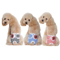 펫나인 강아지와 고양이 해군 스트라이프 생리 바지 블루 + 레드 + 블랙, S, 1세트, 1개 반려동물용품/펫티켓 산책용품 반품 최저가 11,690원
