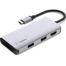 벨킨 5in1 USB C타입 멀티 허브 AVC007, 실버그레이, 1개 가전디지털/PC부품 반품 최저가 36,700원