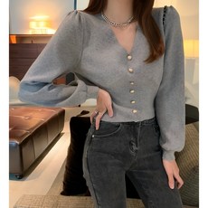 구디프 여성용 예쁜 허리라인 브이넥 니트 패션의류/잡화/여성패션 반품 최저가 4,130원