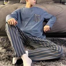 세컨핑크 남성용 멋남 빌런 스트라이프 잠옷 상하의 세트 패션의류/잡화/속옷/잠옷 반품 최저가 13,510원