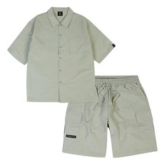 모즈모즈 남녀공용 와샤 나일론 오버핏 하프 셔츠 셋업 상하의 세트 패션의류/잡화/남녀 공용 의류 반품 최저가 35,570원