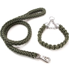 DD생활공방 강아지 튼튼한 목줄 XL + 리드줄 1.2m 세트, 카키, 1개 반려동물용품/펫티켓 산책용품 반품 최저가 9,410원