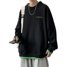 PDS패션 포인트 칼라 페이크 투피스 심플한 오버핏 맨투맨 패션의류/잡화/남성패션 반품 최저가 13,240원