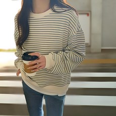 여성용 구디프 오버핏 슬림 스트라이프 맨투맨 패션의류/잡화/여성패션 반품 최저가 5,950원