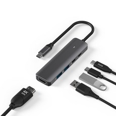 아이노트 퓨전에프앤씨 5in1 4K 60hz 애플 맥북 아이패드 C타입 멀티 허브 CH46P, 다크실버, 1개 가전디지털/PC부품 반품 최저가 18,170원