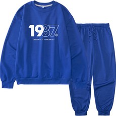 TIMSFIT 남녀공용 빅사이즈 1987그래픽 빅로고 맨투맨 조거팬츠 셋업 패션의류/잡화/남녀 공용 의류 반품 최저가 39,910원