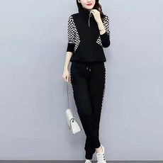 구디프 여성용 체커보드 하프집업 롱팬츠 트레이닝복 세트 패션의류/잡화/여성패션 반품 최저가 11,370원