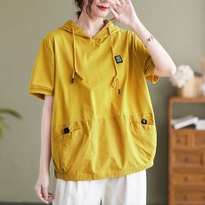 앤드스타일 여성용 패치라벨 후드 반팔 티셔츠 260441 패션의류/잡화/여성패션 반품 최저가 15,110원