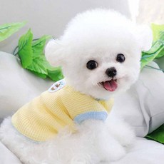 쁘띠도그 반려동물 프롬댕곰 티셔츠 DT078, 옐로우, 1개 반려동물용품/강아지 용품 반품 최저가 3,600원