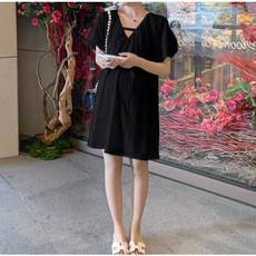 DM 퍼프 브이넥 임부 미니 원피스 패션의류/잡화/여성패션 반품 최저가 11,500원