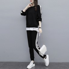 구디프 여성용 레이어드 사이드배색 라인 트레이닝 상하의 세트 패션의류/잡화/여성패션 반품 최저가 8,950원