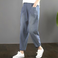 뮤리엘 여성 데일리 배기핏 밴딩데님 청바지 패션의류/잡화/여성패션 반품 최저가 13,100원