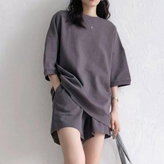 구디프 여성용 뉴 오버핏 반팔 + 밴딩 반바지 세트 패션의류/잡화/여성패션 반품 최저가 8,220원