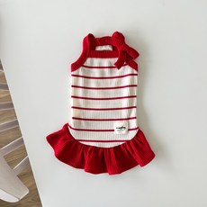 매그독 강이지 로즈리본 민소매 원피스, 레드, 1개 반려동물용품/강아지 용품 반품 최저가 9,960원