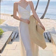 더시럽 여성용 백리스 리본 비치웨어 원피스, 화이트 패션의류/잡화/여성패션 반품 최저가 6,260원