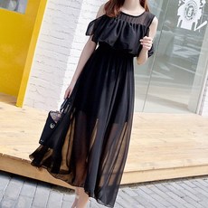 더시럽 여성용 프리티 쉬폰 비치웨어 원피스, 블랙 패션의류/잡화/여성패션 반품 최저가 19,380원