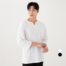 캐럿 남성용 슬릿 브이넥 7부 소매 티셔츠 패션의류/잡화/남성패션 반품 최저가 4,730원