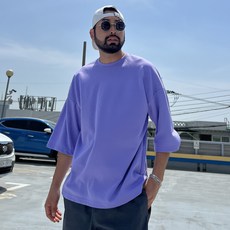 파이브라지 남성용 통기성 빅사이즈 오버핏 무지 7부 반팔 티셔츠 패션의류/잡화/남성패션 반품 최저가 21,160원