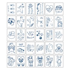 여름 패션용 타투 스티커 30종 세트, A캐릭터, 1세트 뷰티/메이크업 반품 최저가 3,200원