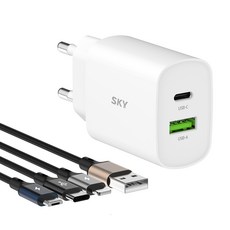 스카이 필 Q2 USB PD 20W 고속충전 어댑터 + 27W A to C 3in1 1.2m 케이블 세트, 화이트(어댑터), 1세트 가전디지털/휴대폰 액세서리 반품 최저가 7,220원