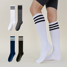 골드만싹스 여성용 스포츠 베이직 라인 포인트 삼선 니삭스 4켤레, 화이트 + 블랙 + 챠콜 + 네이비, 1세트 패션의류/잡화/남성패션 반품 최저가 8,500원