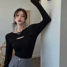 피어니스트 여성용 앞트임 포인트 긴팔 티셔츠 패션의류/잡화/여성패션 반품 최저가 4,240원