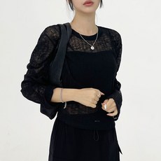 플랜데이 여성용 시스루 골지 Y2K 얇은 그물 니트 긴팔 티셔츠 패션의류/잡화/여성패션 반품 최저가 4,250원