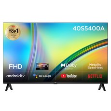 TCL FHD DLED 안드로이드 스마트 TV, 100cm(40인치), 40S5400A, 스탠드형, 고객직접설치 가전디지털/TV/영상가전 반품 최저가 175,040원