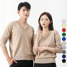 턴키 남여공용 기본 브이넥 스판 니트 티셔츠 FT-081 패션의류/잡화/남녀 공용 의류 반품 최저가 11,210원