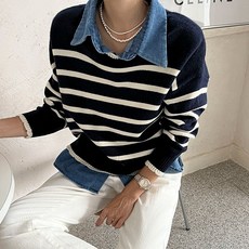 여성용 루벤브 데님 레이어드 니트 패션의류/잡화/여성패션 반품 최저가 18,170원