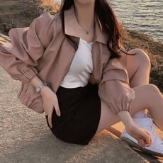 메이첼 여성용 퍼프소매 집업 PU 가죽 숏 자켓 03713 패션의류/잡화/여성패션 반품 최저가 21,180원