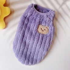 파스텔펫 강아지 곰돌이 컬러 극세사 티셔츠, 퍼플, 1개 반려동물용품/강아지 용품 반품 최저가 4,290원