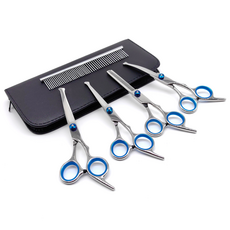 코믈리 애완 미용가위 5종 세트, 실버 + 블루, 1세트 반려동물용품/강아지 용품 반품 최저가 23,450원