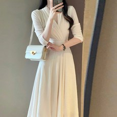 비비에모 순백의 브이넥 슬림핏 롱 원피스 05135 패션의류/잡화/여성패션 반품 최저가 10,720원